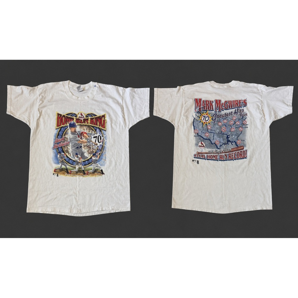 Vintage 1998 MARK‎ MCGWIRE St Louis Cardinals 70 Home Run King T-Shirt White XL